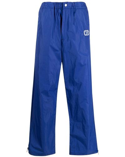 Valentino Pants With Logo - Blue