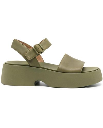 Camper Tasha 55mm Leather Sandals - Green