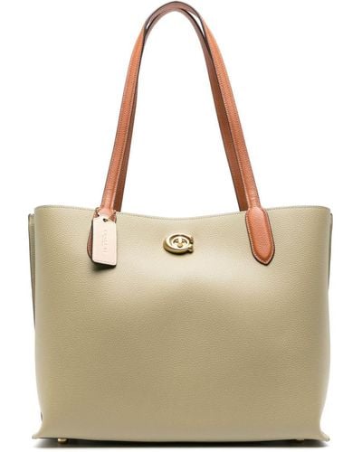 COACH Willow Leather Tote Bag - Natural