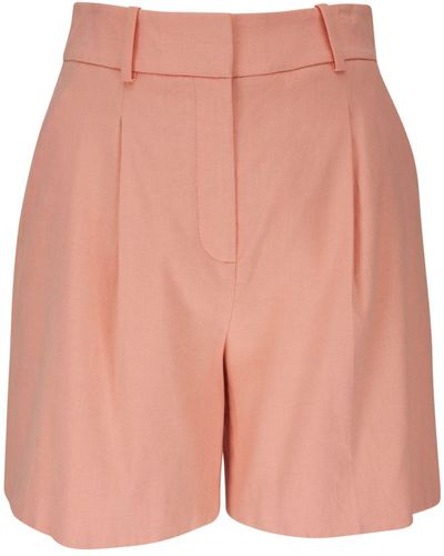Veronica Beard Noemi Linen-blend Tailored Shorts - Pink