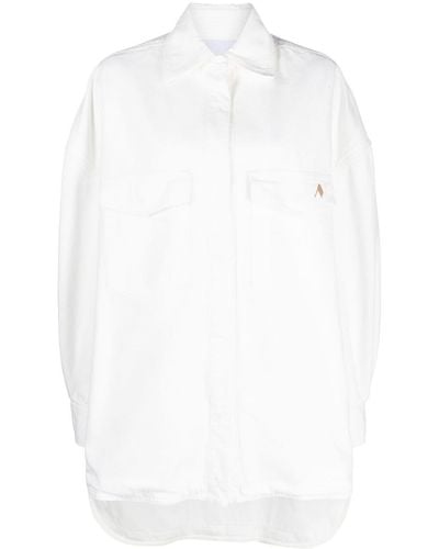 The Attico Logo-embroidered Shirt Jacket - White