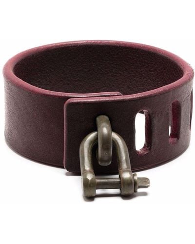 Parts Of 4 Restraint-charm Leather Bracelet - Red