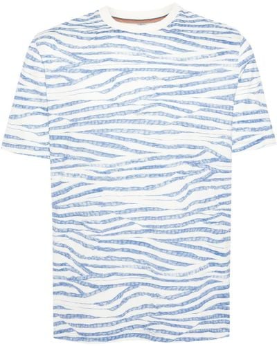 Paul Smith Crayon-print cotton T-shirt - Blau