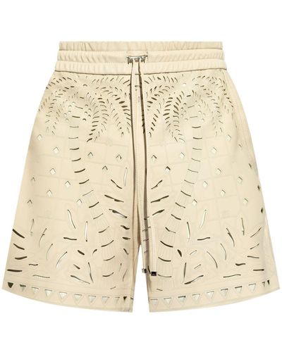 Amiri Short en cuir artificiel à détail de découpe - Neutre