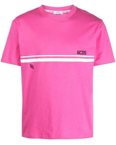 Gcds Logo-print Short-sleeve T-shirt - Pink