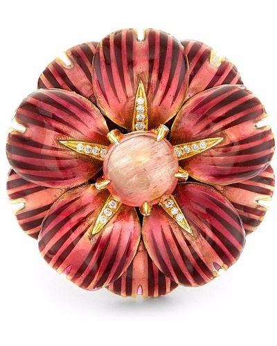 Pragnell Anello da cocktail Wildflower in oro 18kt con tormalina e diamanti - Metallizzato
