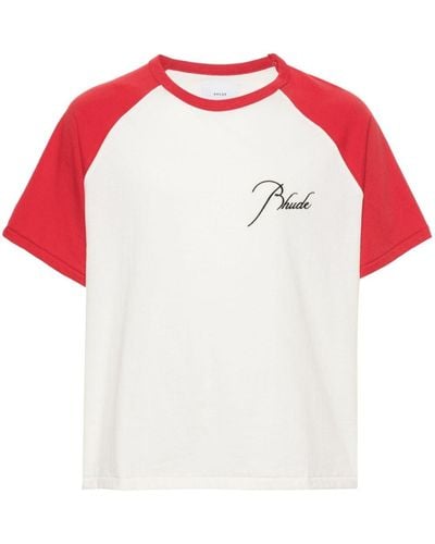 Rhude T-shirt con design color-block - Rosso