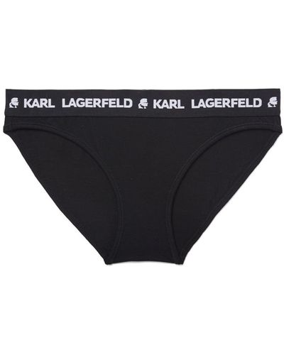 Karl Lagerfeld Logo-waistband Briefs - Black