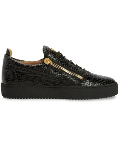 Giuseppe Zanotti Frankie Woven Leather Sneakers - Black