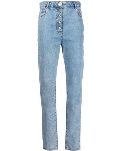 Moschino Jeans Schmale High-Rise-Jeans - Blau