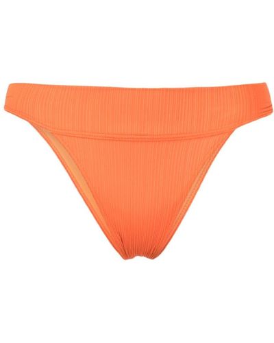 Frankie's Bikinis Nick Plisse ミッドライズ ビキニボトム - オレンジ