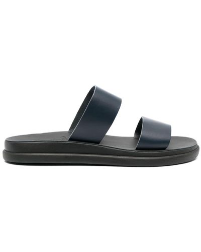 Ancient Greek Sandals Nicos Leather Slides - Black