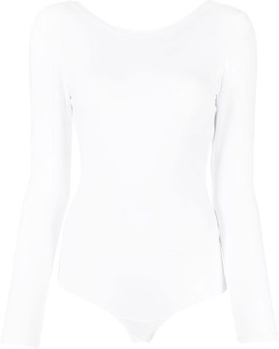 Spanx V-back Long-sleeve Bodysuit - White