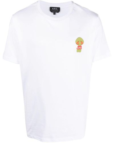 A.P.C. Camiseta Remy con logo estampado - Blanco