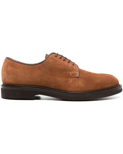 SCAROSSO Harry Snuff Suede Derby Shoes - Brown