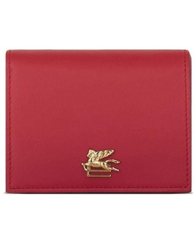Etro Pegaso Plaque-detail Wallet - Red