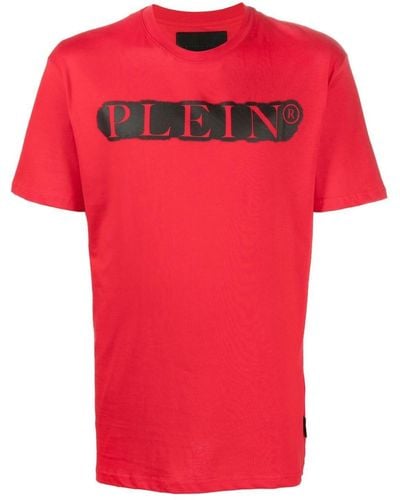 Philipp Plein T-shirt con effetto spray - Rosso