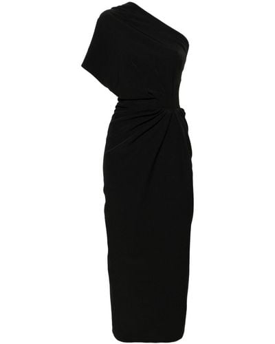 Rhea Costa One-shoulder Midi Dress - Black