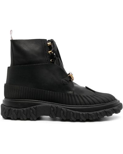 Thom Browne Duck Lace-up Ankle Boots - Black