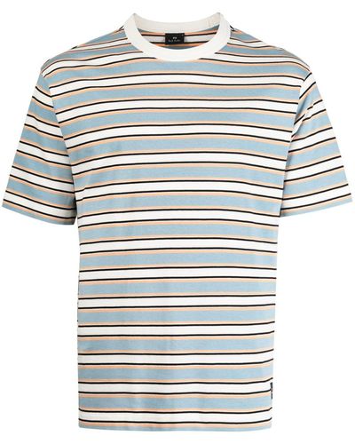PS by Paul Smith Stripe-print Cotton T-shirt - Blue