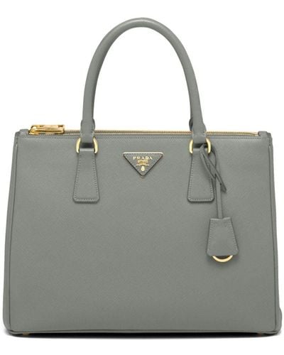 Prada Large Galleria Saffiano Leather Handbag - Gray