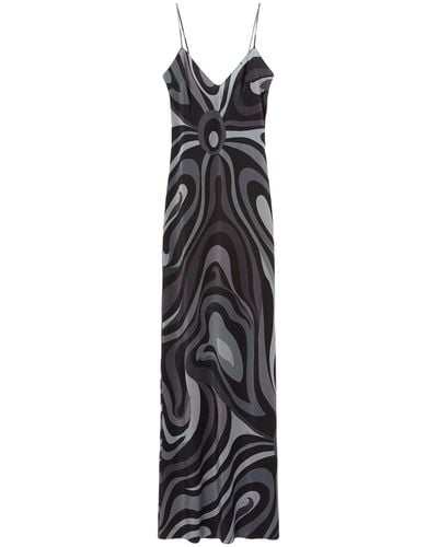 Emilio Pucci Marmo-print Silk Dress - Black