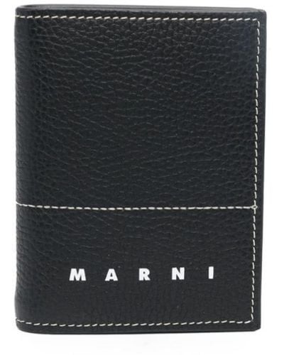 Marni Leather Bi-fold Wallet - Black