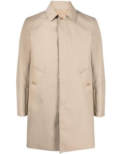 Sandro Single-breasted Concealed Coat - Natural