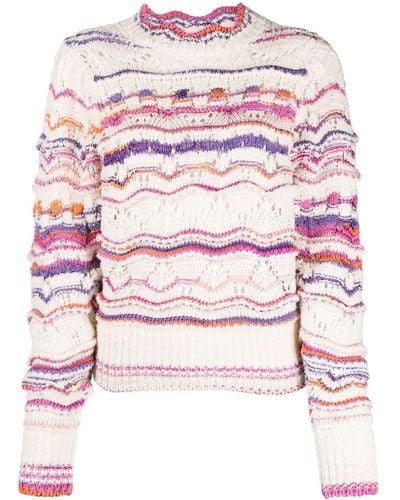 Isabel Marant Knitted Cotton-blend Sweatshirt - Pink