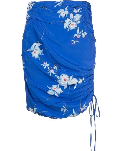 N°21 Falda drapeada con estampado floral - Azul