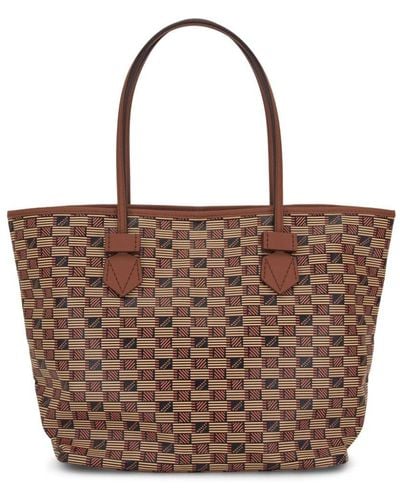 Moreau Monogram Canvas Tote Bag - Brown