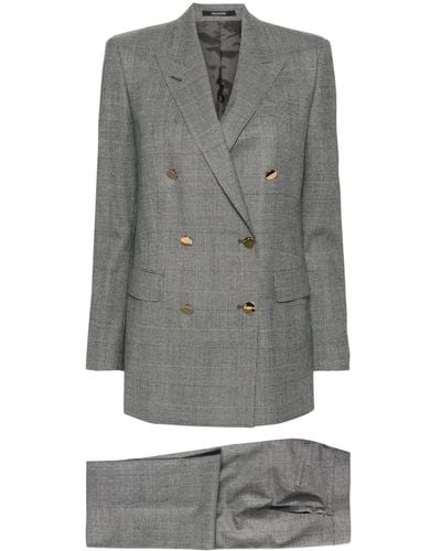 Tagliatore Doppelreihiger Anzug mit Karomuster - Grau