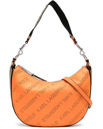 Karl Lagerfeld Small Moon Recycled-polyester Shoulder Bag - Orange