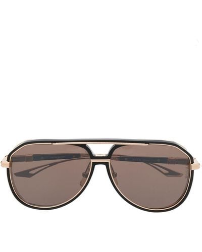 Dita Eyewear Oversized Pilot-frame Sunglasses - Metallic