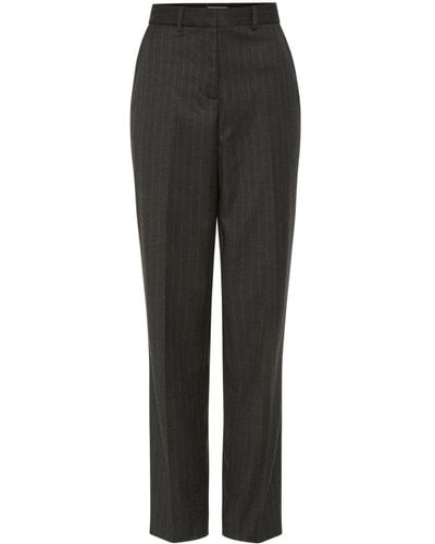 Rebecca Vallance Gilles Pinstripe-pattern Trousers - Black
