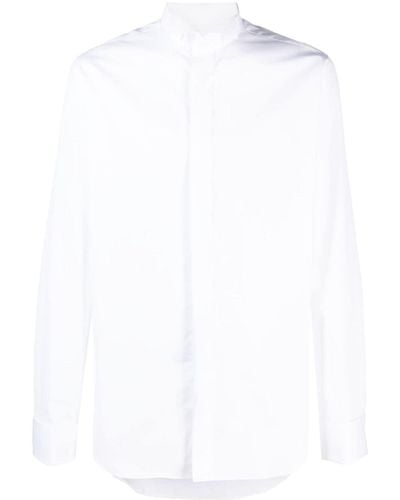 Canali Long-sleeved Cotton Shirt - White