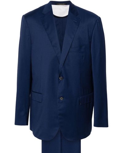 Corneliani Herringbone Single-breasted Suit - Blue