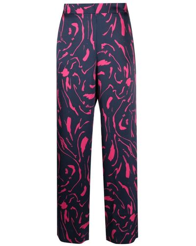 Asceno London Silk Pyjama Trousers - Blue