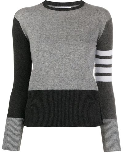 Thom Browne 4-bar Cashmere Sweater - Gray