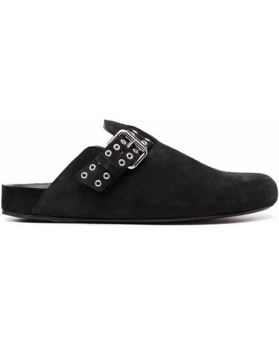 Isabel Marant Black 'mirvin' Buckle Fastened Mules