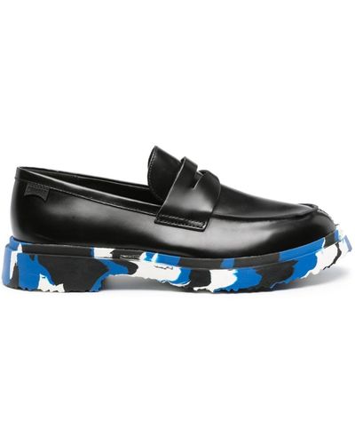 Camper Walden Contrasting-sole Leather Loafers - Blue