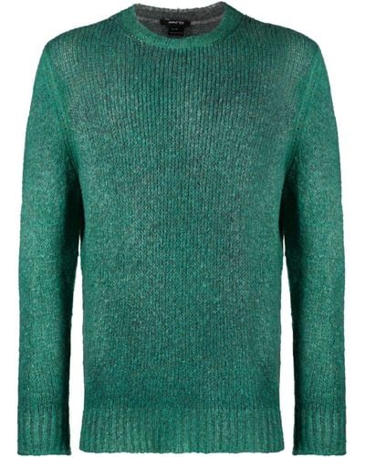 Avant Toi Faded Crew-neck Sweater - Green