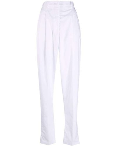 N°21 Pantalones de talle alto ajustados - Blanco