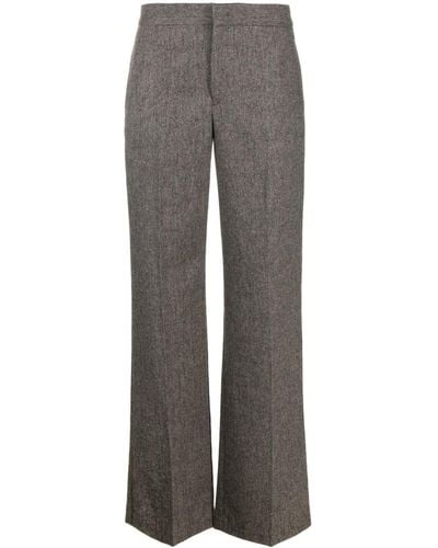 Isabel Marant Scarly Straight-leg Herringbone Trousers - Grey