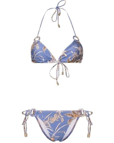 Zimmermann Ottie Ring-detailing Bikini - Blue