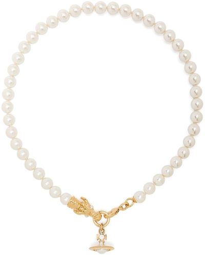 Vivienne Westwood Dragon Faux-pearl Pendant Necklace - Natural