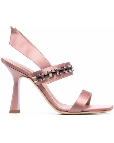 Alberta Ferretti Beaded Slingback Sandals - Pink