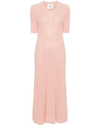 Aeron Selkie Knitted Midi Dress - Pink