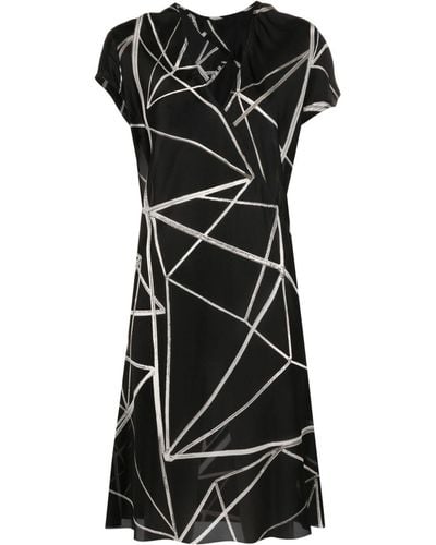 Rick Owens Geometric-print Wrap Dress - Black