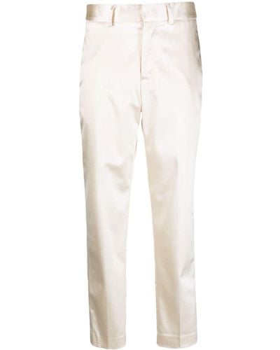 P.A.R.O.S.H. Tapered Satin Pants - White
